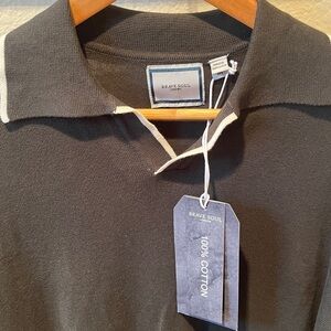 Brave Soul Polo Knit Sweater Olive Green Size M 100% cotton